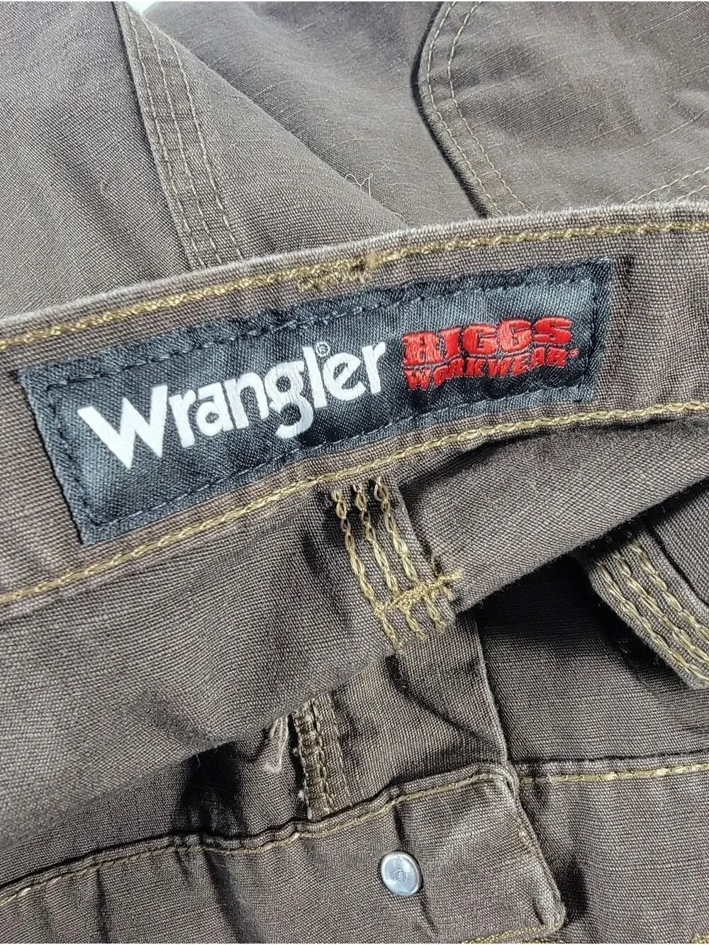 NEW Wrangler Riggs Pants 46x32 Brown Ripstop Ranger Relaxed Fit Workwear NWT